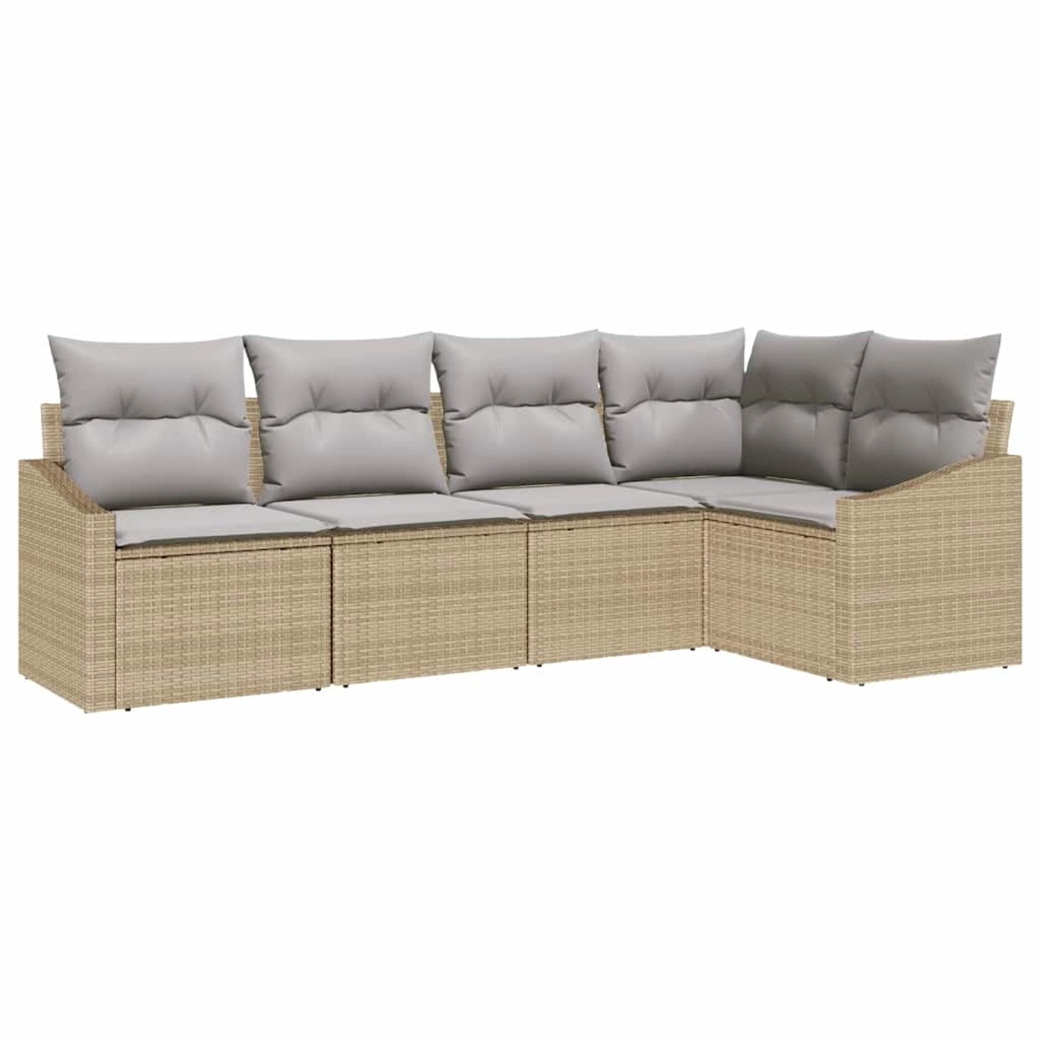vidaXL Garten-Sofa-Set 5-Tlg Beige Poly Rattan 3346720 günstig online kaufen