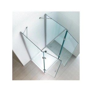 Glas Duschkabine Hagen Ares U-Form, 75x100x75x195cm, silberne Profile, Klarglas. Komplettdusche für moderne Bäder.