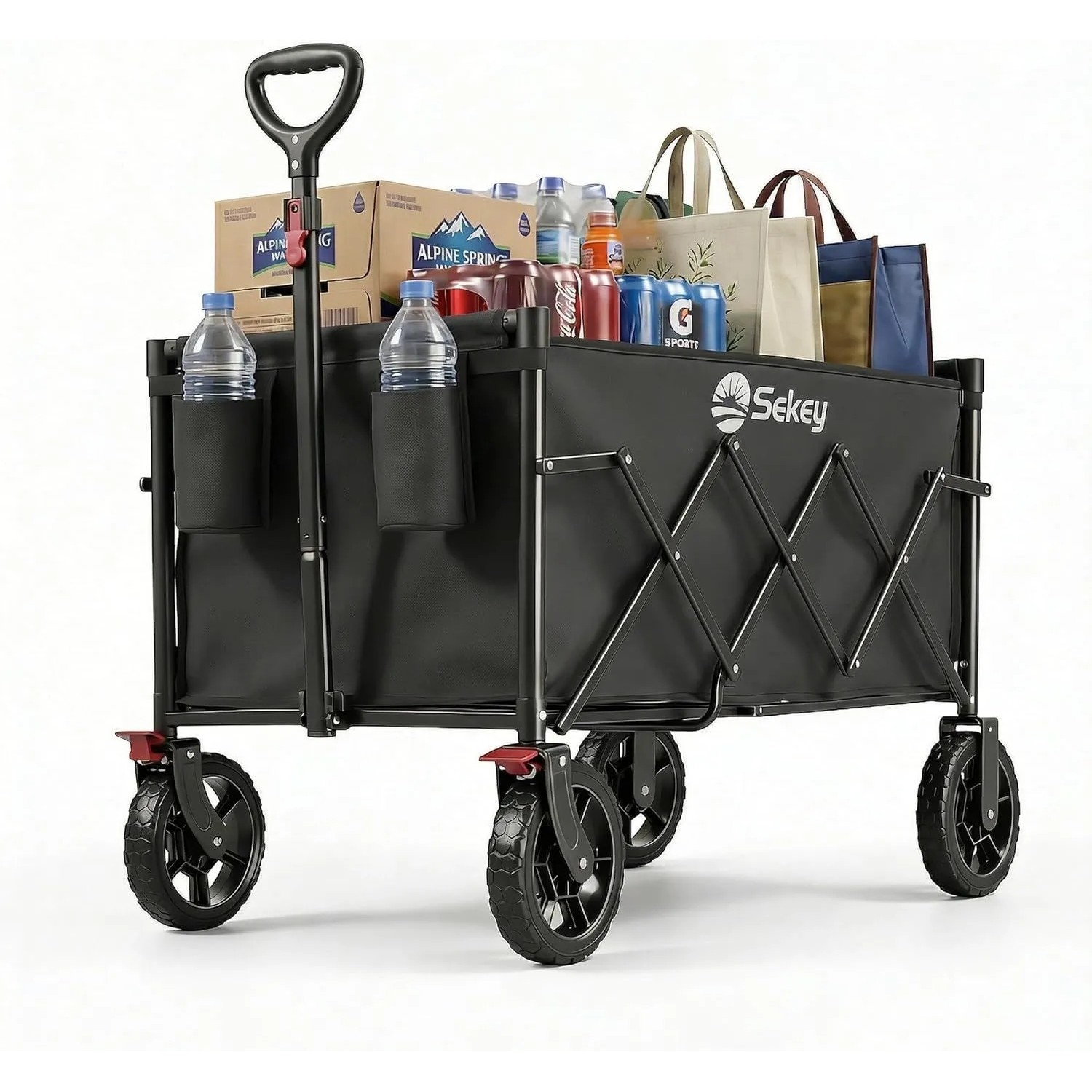 Sekey Bollerwagen Faltbar 120L 100KG Schwarz