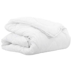 Weiße vidaXL Decke/Bettdecke (200x220 cm) aus Polyester, gesteppt und gefaltet.