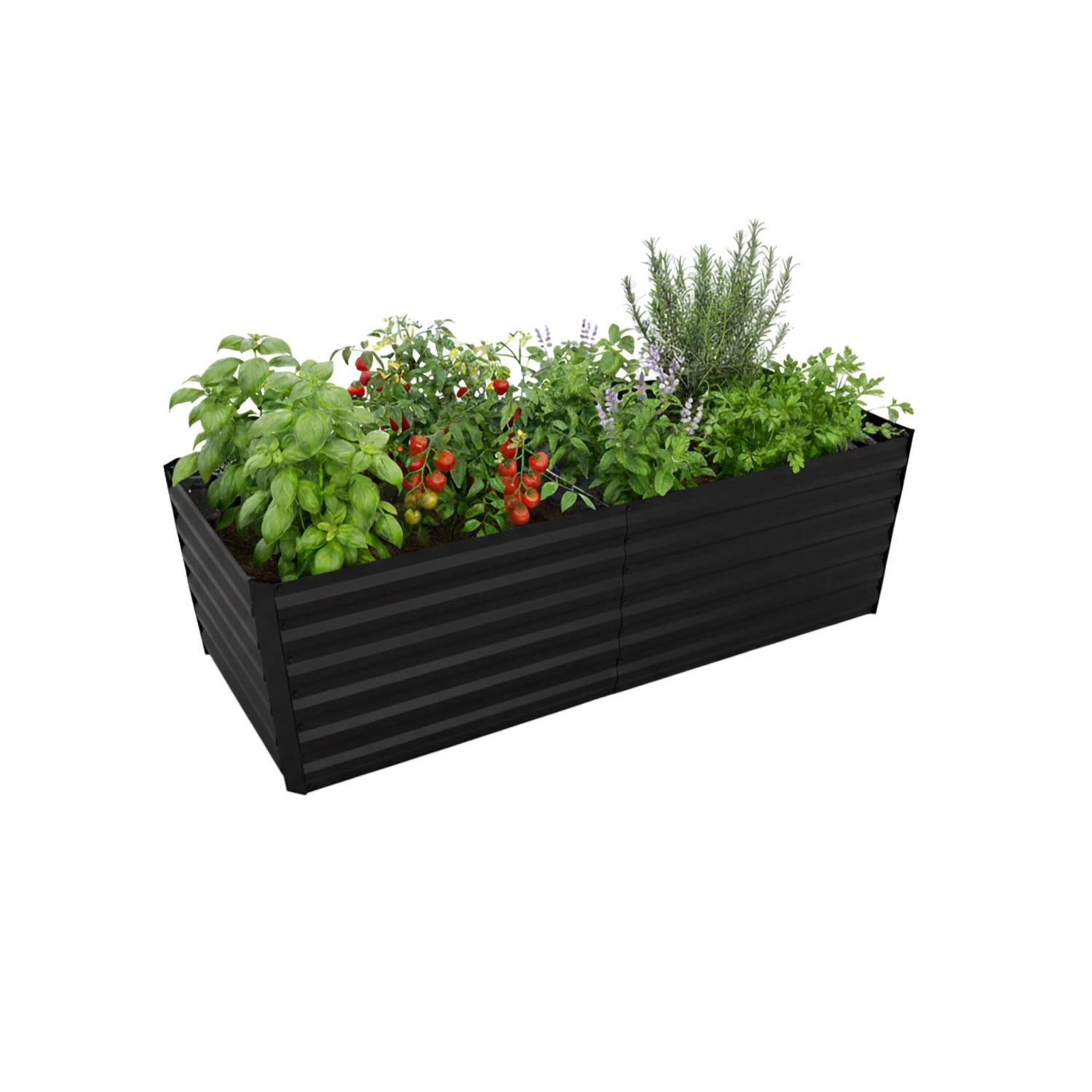 Relaxdays Hochbeet Metall Schwarz Wetterfest 57 cm x 180 cm x 90 cm 18 kg
