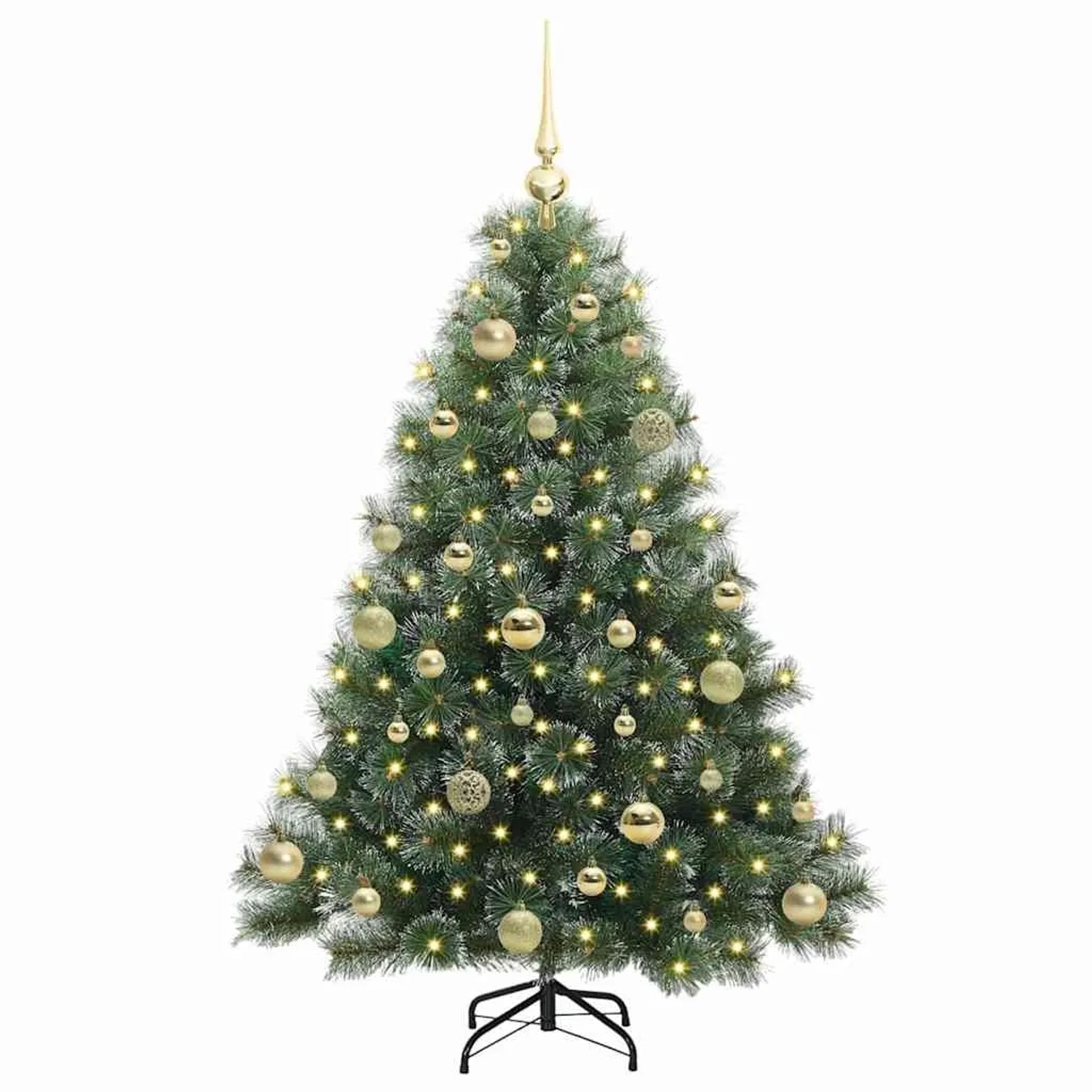 vidaXL Künstlicher Weihnachtsbaum mit 150 LEDs Grün 120 cm PE und PVC 3397826