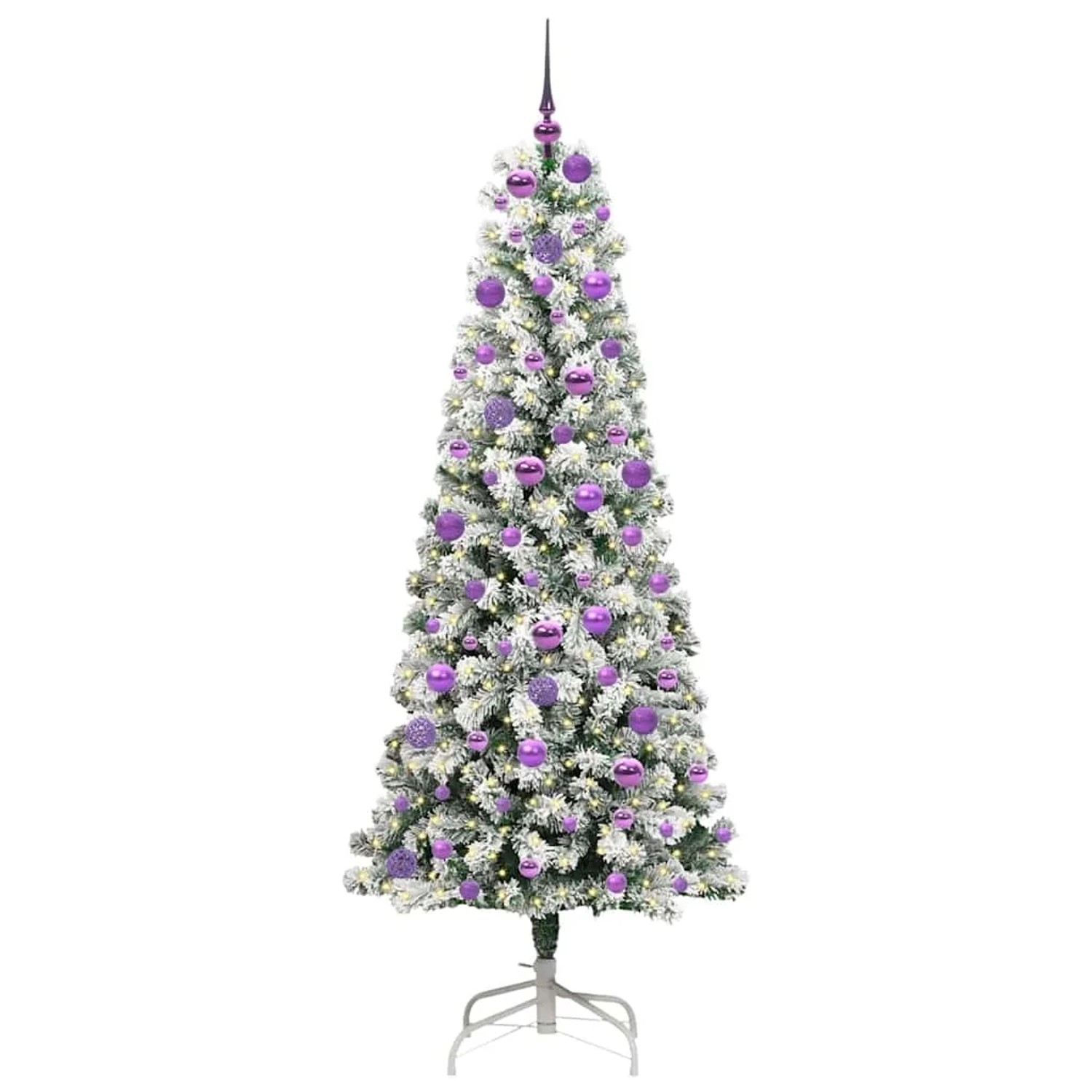 vidaXL Künstlicher Klappbarer Weihnachtsbaum Grün und Weiß 180 cm 3395601