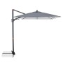 Doppler Ampelschirm myZone AX, 210x210 cm, Blockstreifen blau-grau, mit Kurbel und Standkreuz.