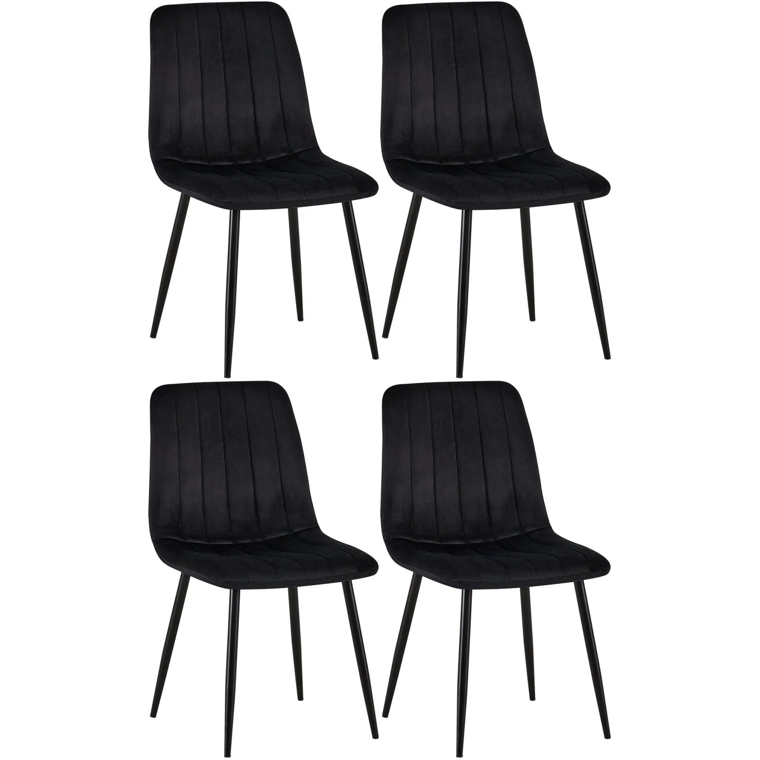 CLP 4er Set Stühle Dijon schwarz/Samt