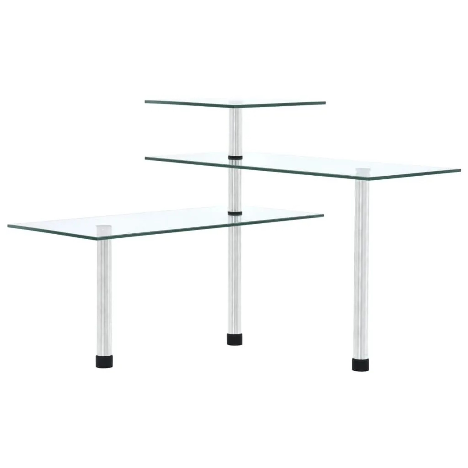 vidaXL Küchen-Eckregal 3 Ebenen Hartglas 249502
