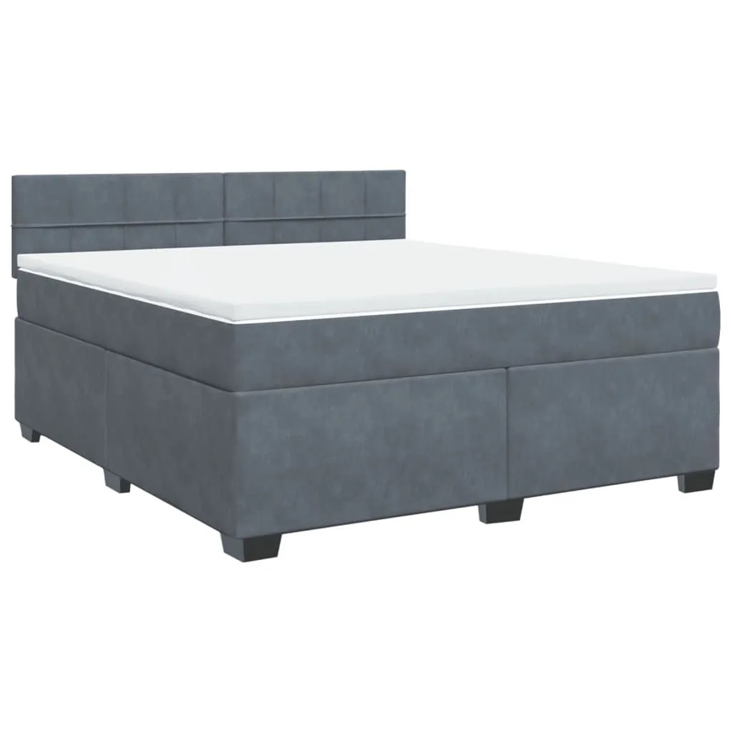 vidaXL Boxspringbett mit Matratze Dunkelgrau 180x200 cm Samt 3288679 günstig online kaufen