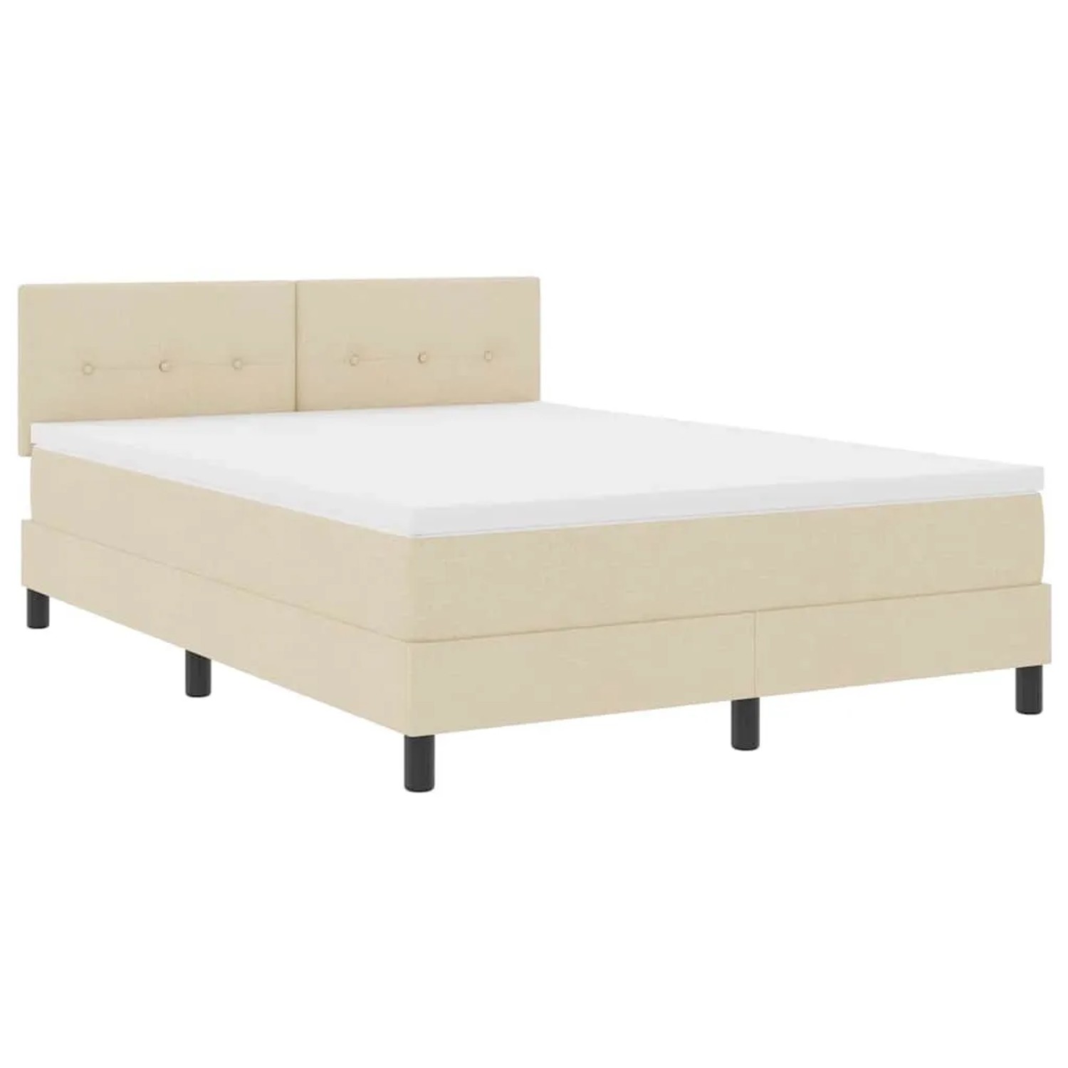 vidaXL Boxspringbett mit Matratze mit LED Creme 140 x 200 cm Stoff 3342217 günstig online kaufen
