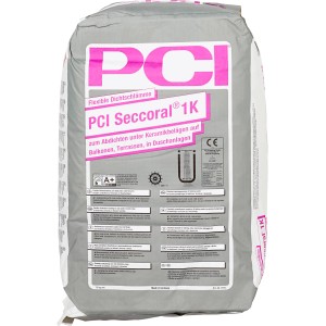 Sack PCI Seccoral 1K Dichtschlämme, 15 kg, für Innen- und Außenbereich, zur Abdichtung unter Fliesen.