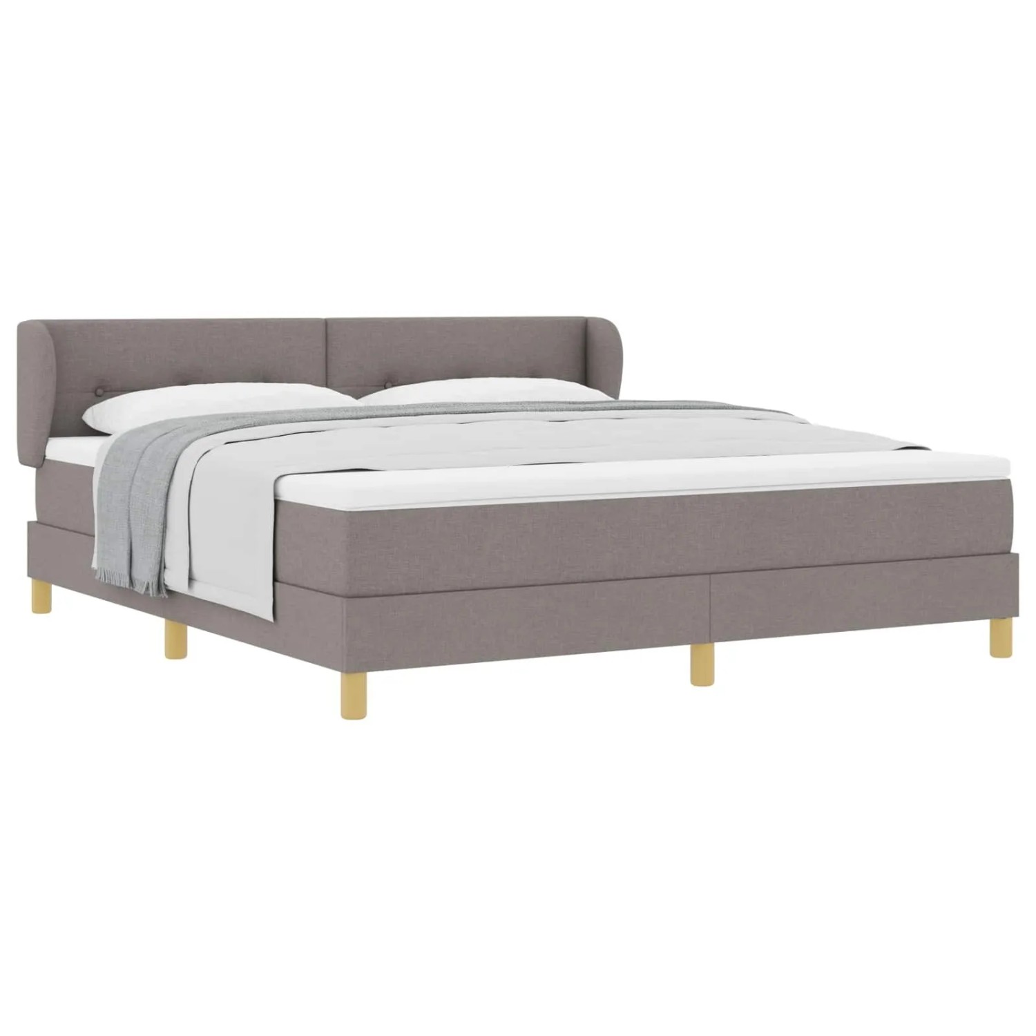 vidaXL Boxspringbett mit Matratze Taupe 180 x 200 cm Stoff 3340231