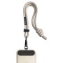 Sandfarbenes Black Rock Textil-Lanyard für Smartphones mit geflochtenem Seil und Metallkarabiner.