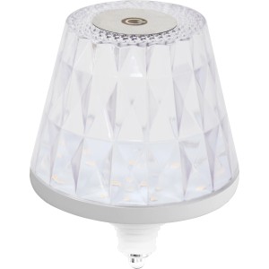 REV Ritter LED Flaschenleuchte Lamprusco, Akku, Kristall Weiß-Silber, Ø 11,5 cm.