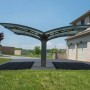 Palram Canopia Arizona Breeze Doppelcarport Anthrazit mit transparentem Dach.