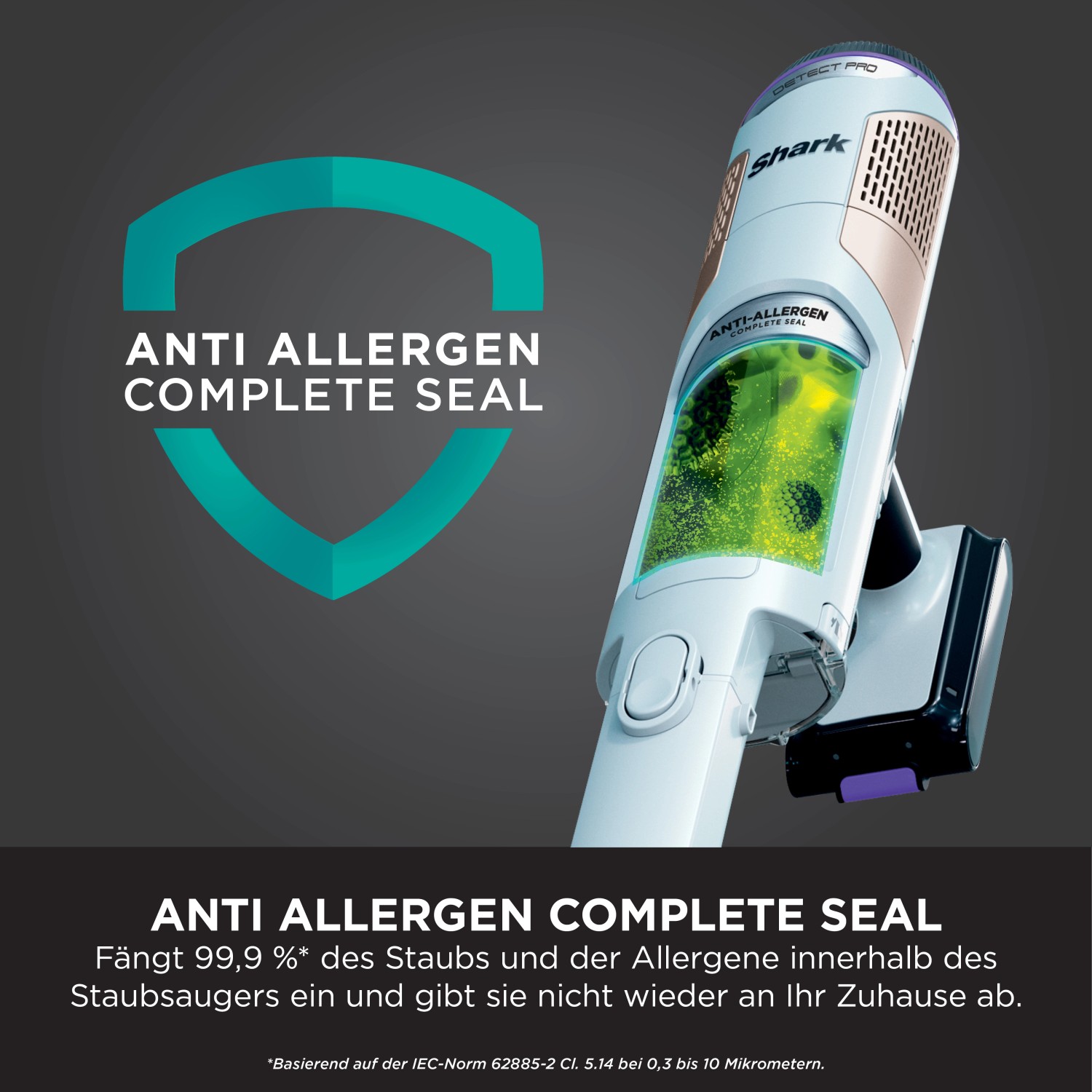 Shark Akku-Stielsauger Detect Pro IW1611EU mit Anti-Allergen-Technologie.