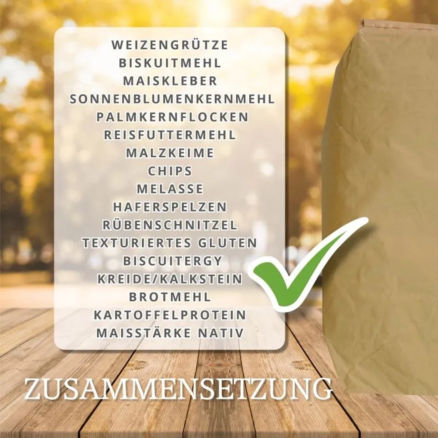 MeineHennen Pellet Vital: Sack Hühnerfutter mit Zutatenliste. Alleinfuttermittel ohne Soja.
