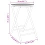vidaXL Bistro-Set: Klappbarer Bambus-Tisch, rund, mit Maßangaben. Ideal für Garten und Balkon.