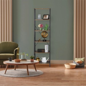 Relaxdays Standregal Eisen Spanplatte Industrial-Schwarz mit 6 Ebenen 180 cm x 50 cm x 35 cm 15,2 kg