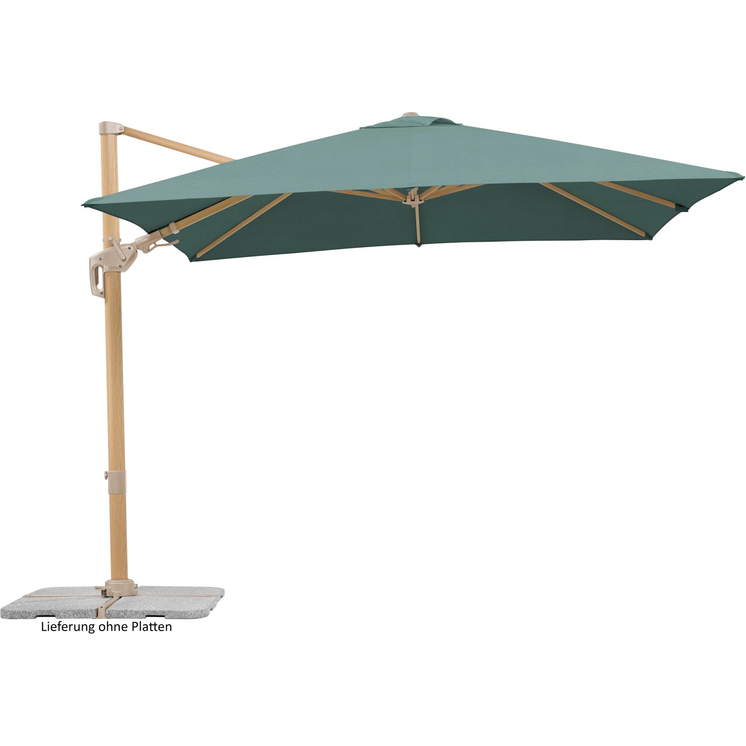 Schneider Ampelschirm Rhodos Twist Loft 300 cm x 300 cm Grün