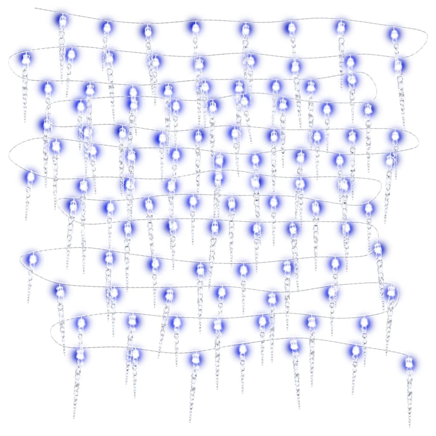 vidaXL Eiszapfen-Lichterkette 200 LEDs Blau 20 m Acryl PVC 356229