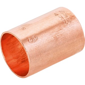 Löt-Muffe, Ø 22 mm, Kupfer, 10er-Pack für Kupferrohr-Verbindungen.