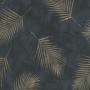 Erismann Vliestapete Guido Maria Kretschmer Fashion for Walls Schwarz mit goldenen Palmenblättern.