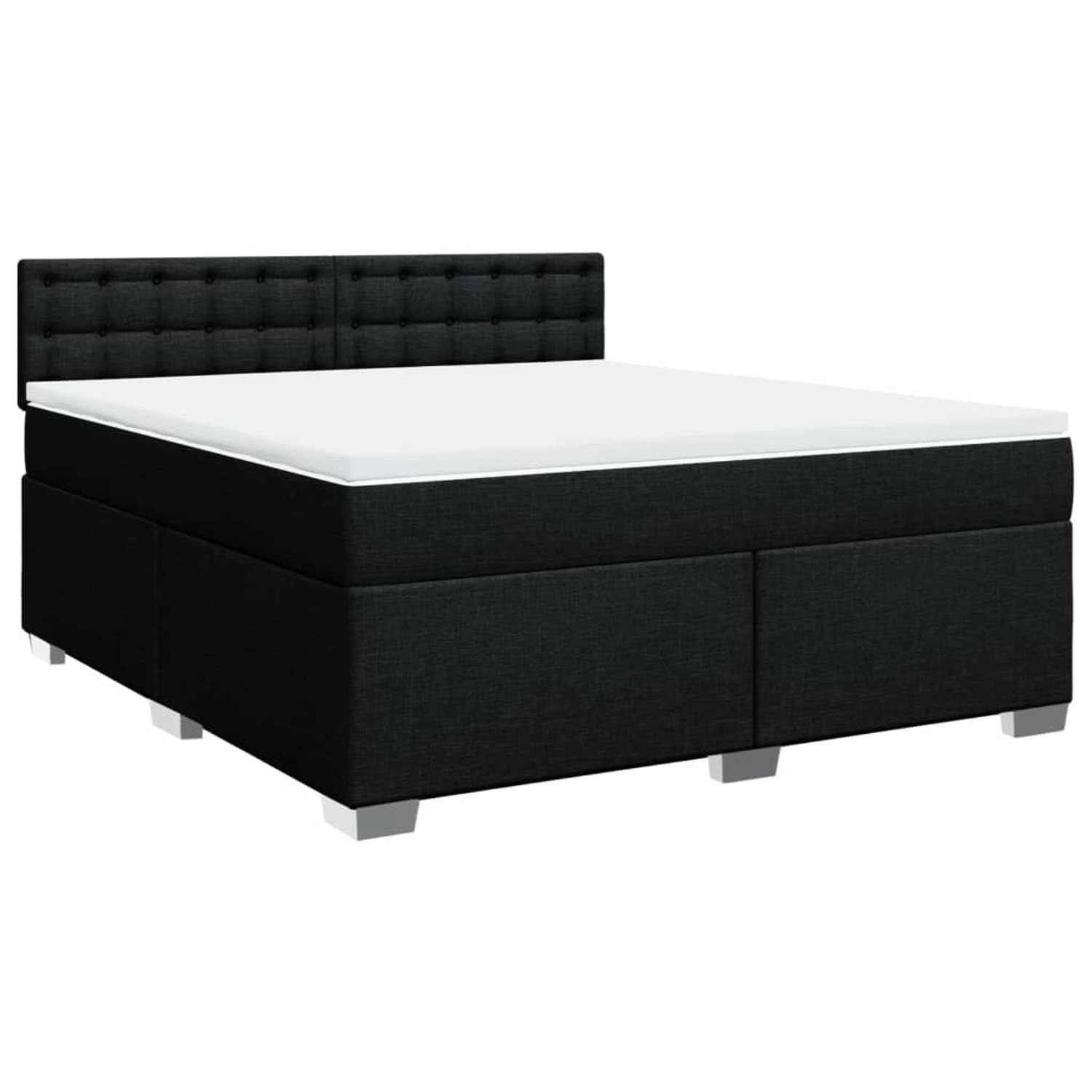 vidaXL Boxspringbett mit Matratze Schwarz 180x200 cm Stoff 3285983 günstig online kaufen