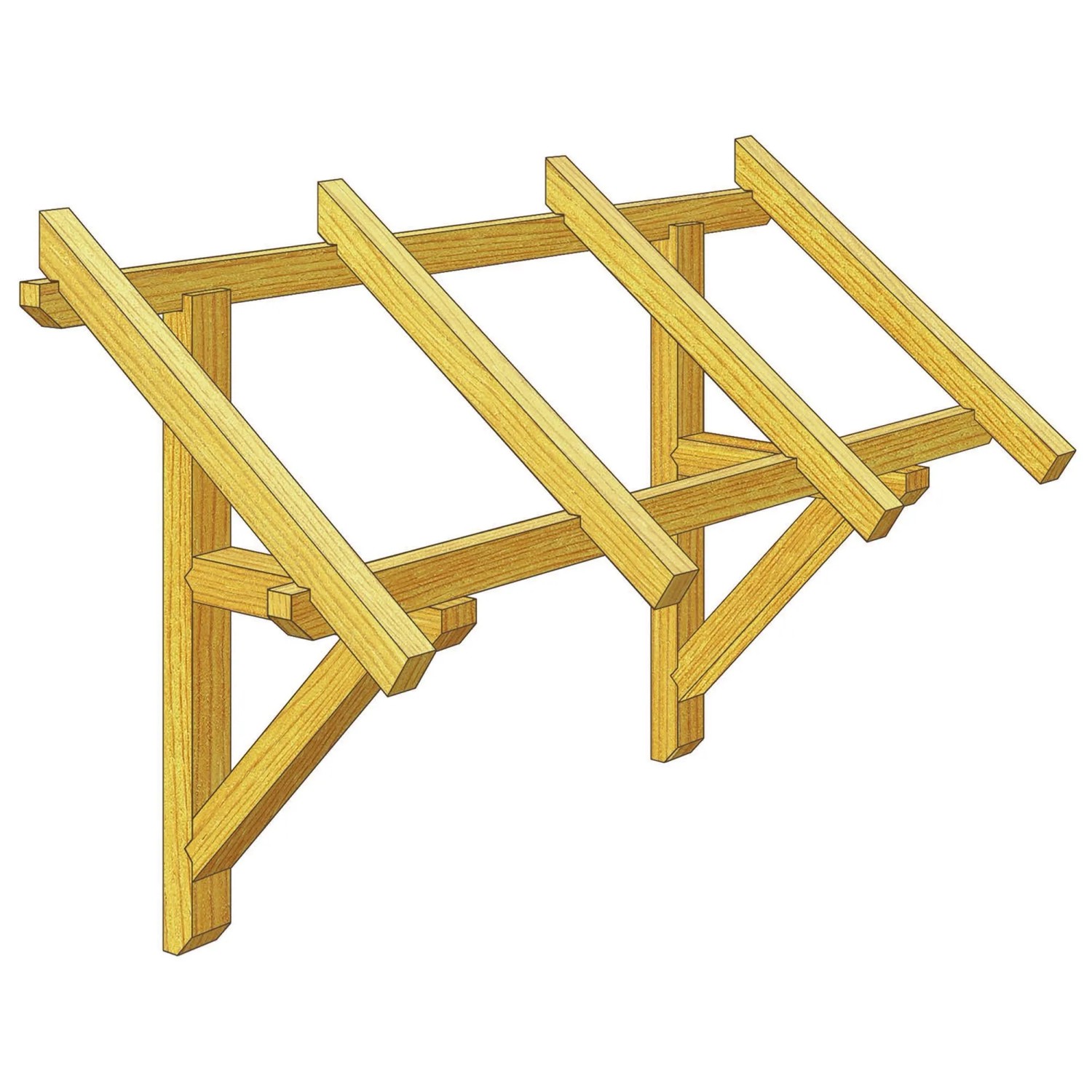 Roro Vordach V160 Fichte 147 cm x 72 cm