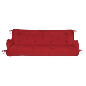 Rote Beautissu Hollywoodschaukel Auflage Flair HS 180x50x8cm mit Deko-Kissen.