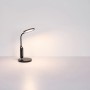 Schwarze LED-Tischleuchte Fruggy mit Flexarm, Touchdimmer und Memoryfunktion.