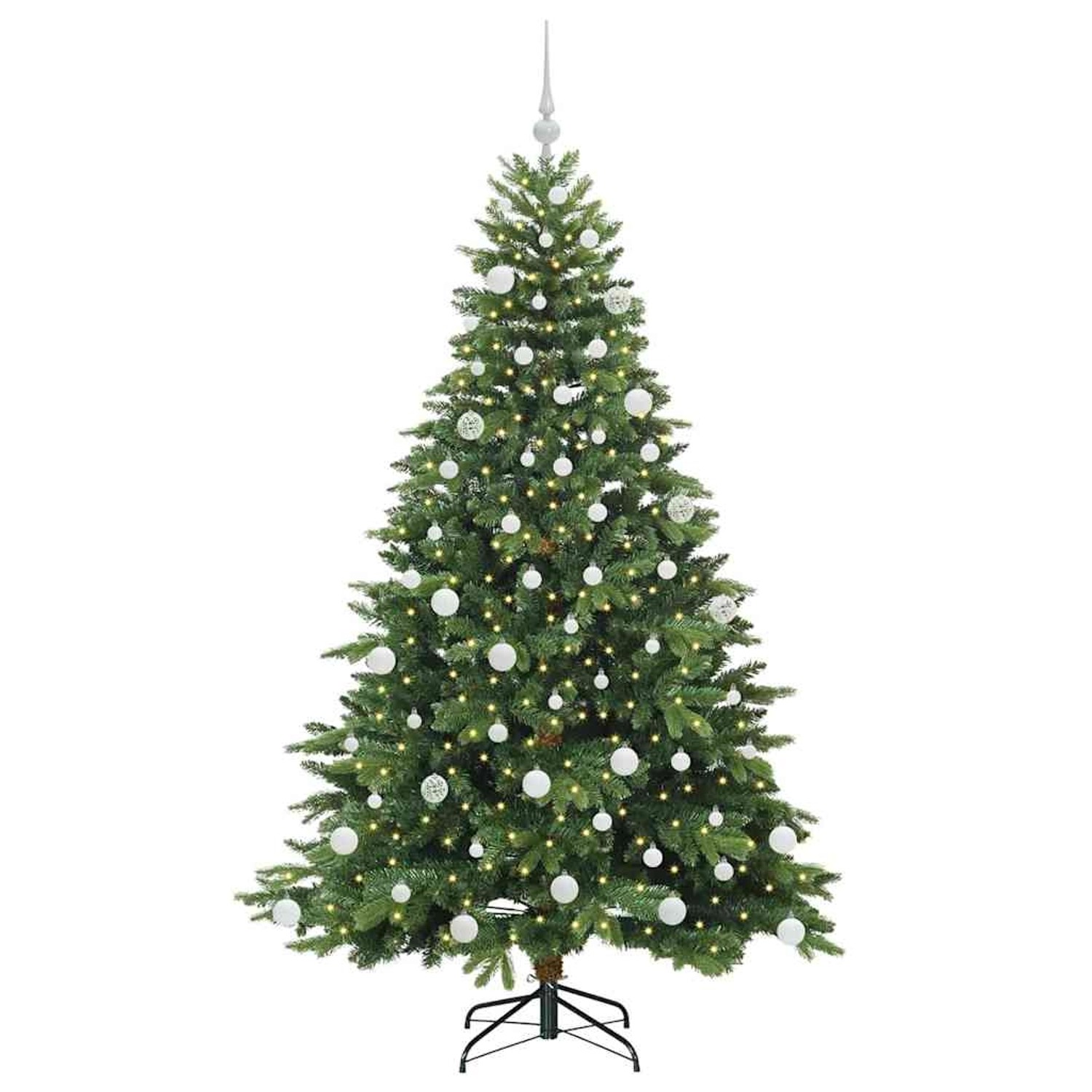 vidaXL Künstlicher Weihnachtsbaum mit 300 LEDs Grün 180 cm PE und PVC 3397552