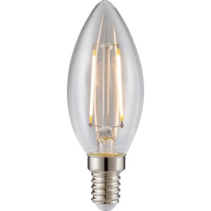E14 LED Leuchtmittel in Kerzenform, 2,5 W, warmweißes Licht für Wohnräume.