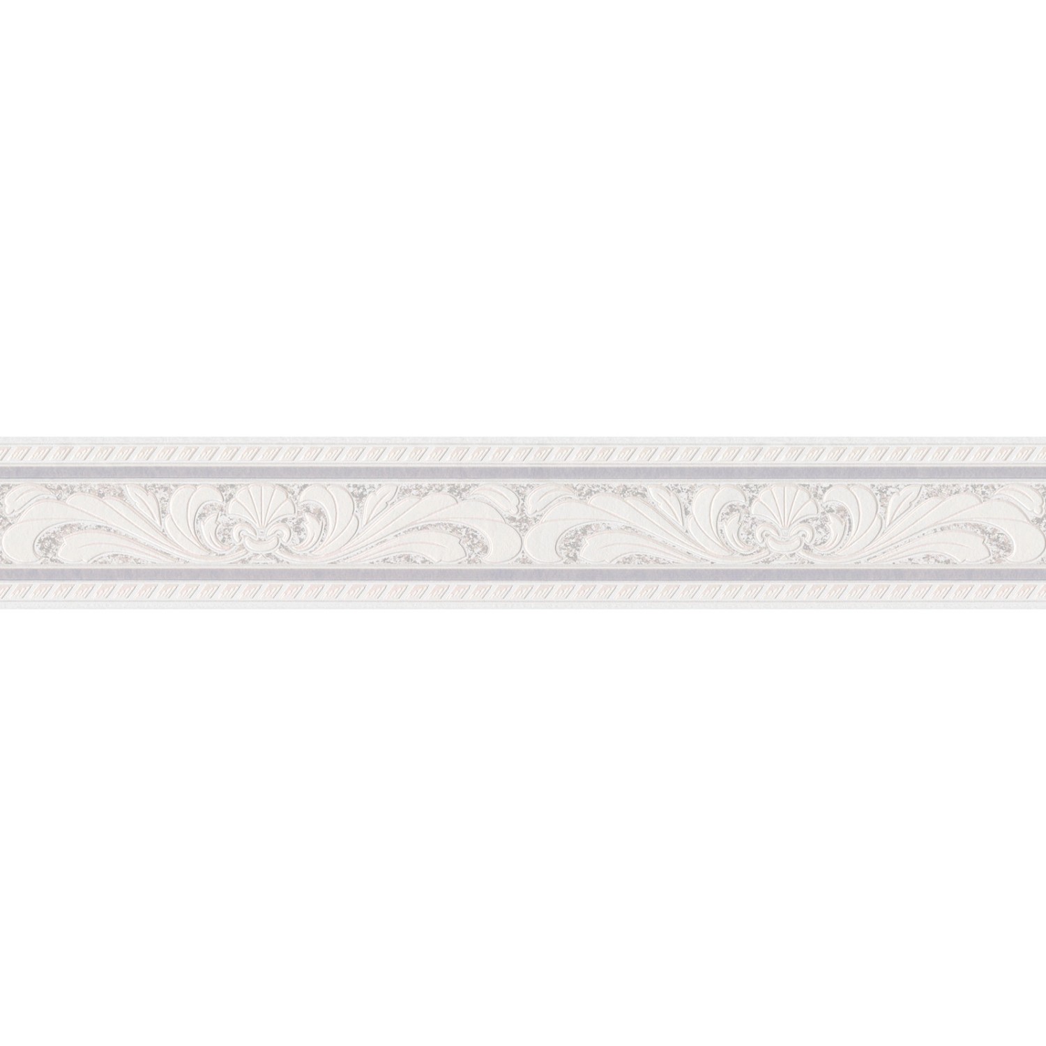 Bricoflor Ornament Wandbordüre in Weiß und Grau Papierbordüre im Barock Stil für Wohnzimmer und Schlafzimmer Neobarock T