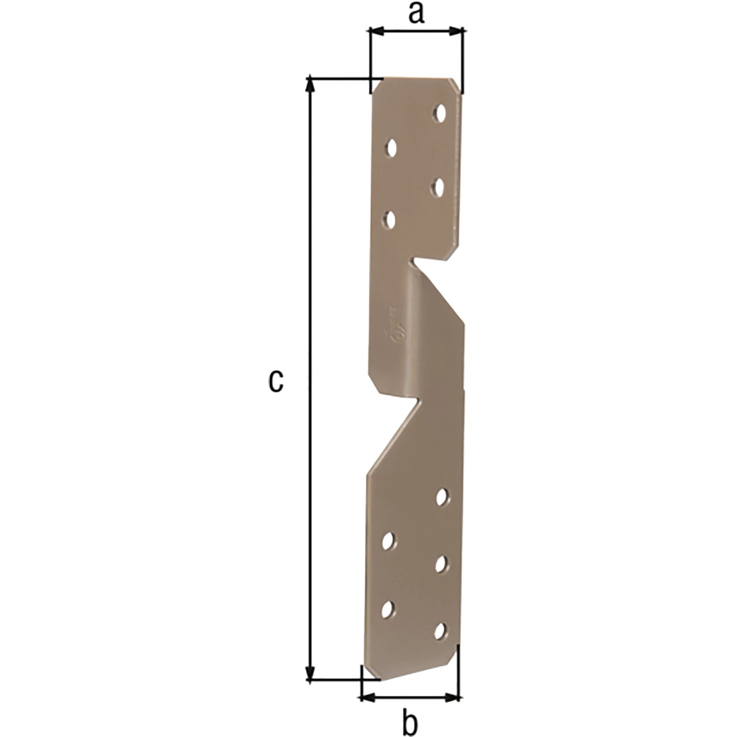 Alberts Duravis Sparren-Pfettenanker, perlbeige, 33x33x170 mm, zur Verbindung von Holzbalken.