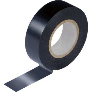 Schwarzes Isolierband, 15mm x 10m, auf Rolle für Elektroinstallation.