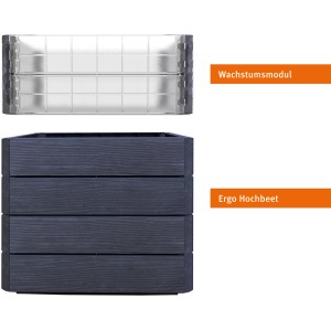 Garantia Ergo Quadro Turbo M 75 Wood Hochbeet mit Wachstumsmodul, Holzoptik