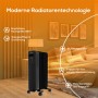 Schwarzer TroniTechnik Ölradiator TT OR 207 mit 7 Rippen und drei Heizstufen im Wohnraum.