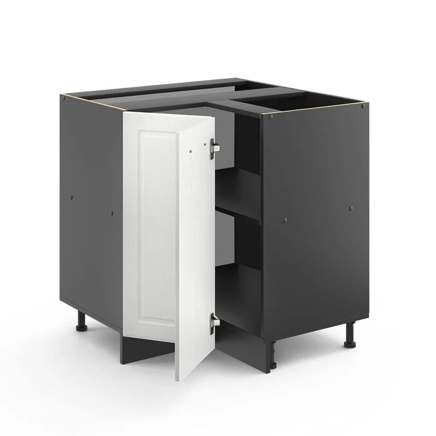 Vicco Eckunterschrank R-Line Weiß Landhaus Anthrazit 76 cm AP Eiche