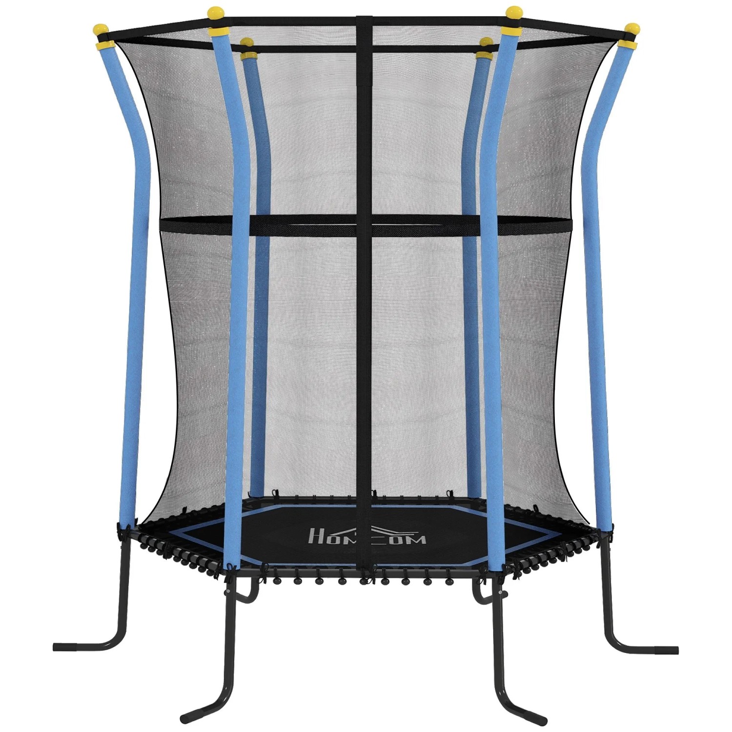 HOMCOM Kids Trampoline Stahl Kunststoff 122L x 111B x 190H cm Blau