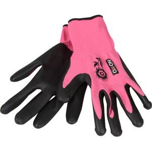 OX-ON Gartenhandschuhe Garden Comfort 5301, pink-schwarz, Gr. 07. Gartenbekleidung für Komfort.