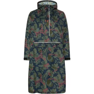 Gardena Damen-Regenjacke mit floralem Print, Kapuze und reflektierenden Details für Gartenarbeit.