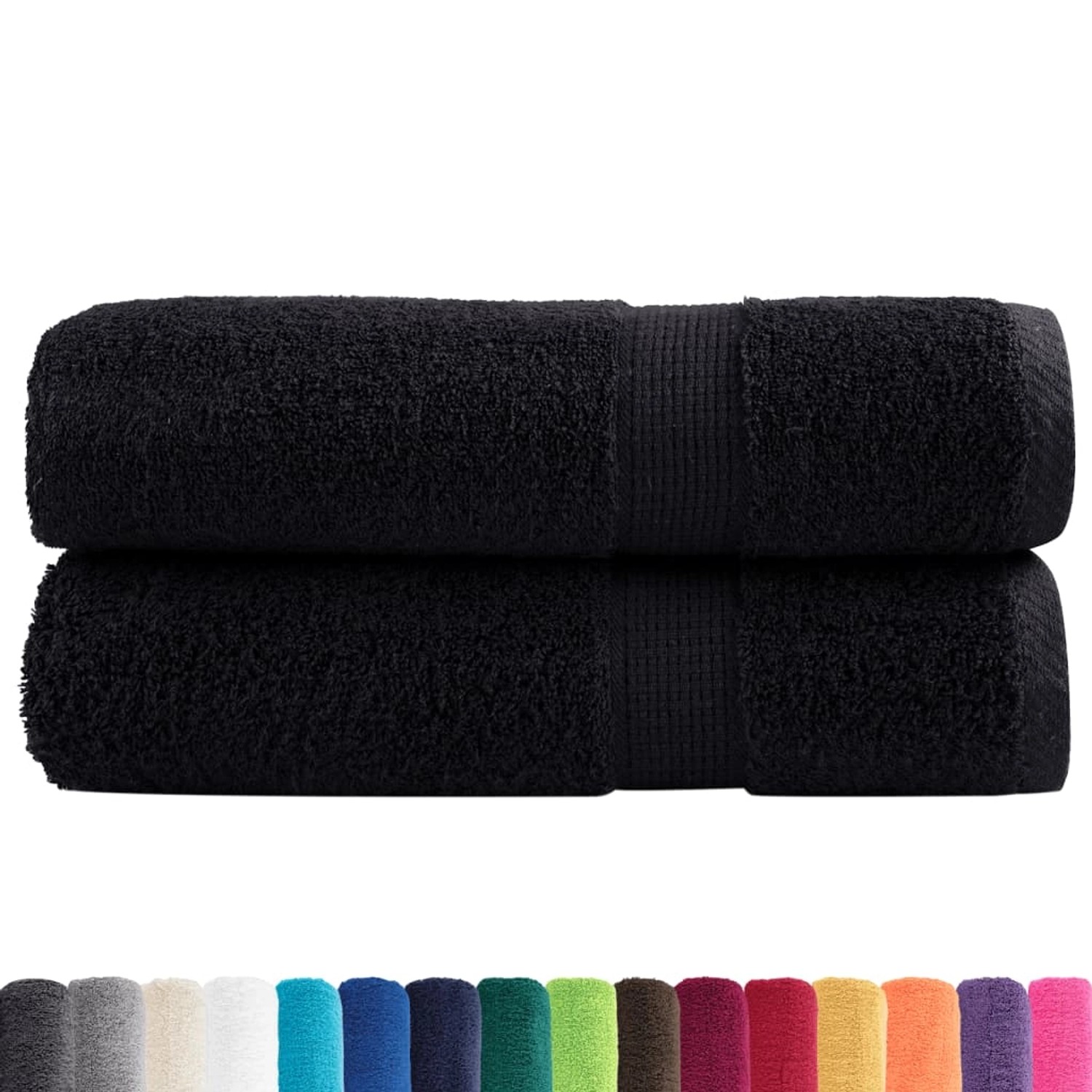 vidaXL Premium-Duschtücher SOLUND 2 Stk Schwarz 70x140 cm 600 g/m² 137428