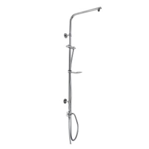 Verchromte ECD Germany Duscharmatur, 105 cm, mit Regendusche und Antikalk-Düsen.