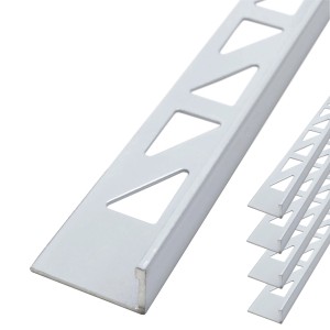 Weiße Dalsys Fliesenschiene aus Aluminium, 10mm Winkelprofil für Fliesenkanten.
