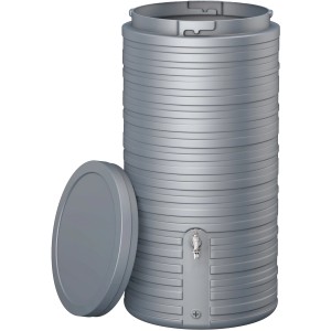 Garantia Regenwasserbehälter Nordic, 300 l, steingrau, mit Deckel. Regenspeicher für den Garten.