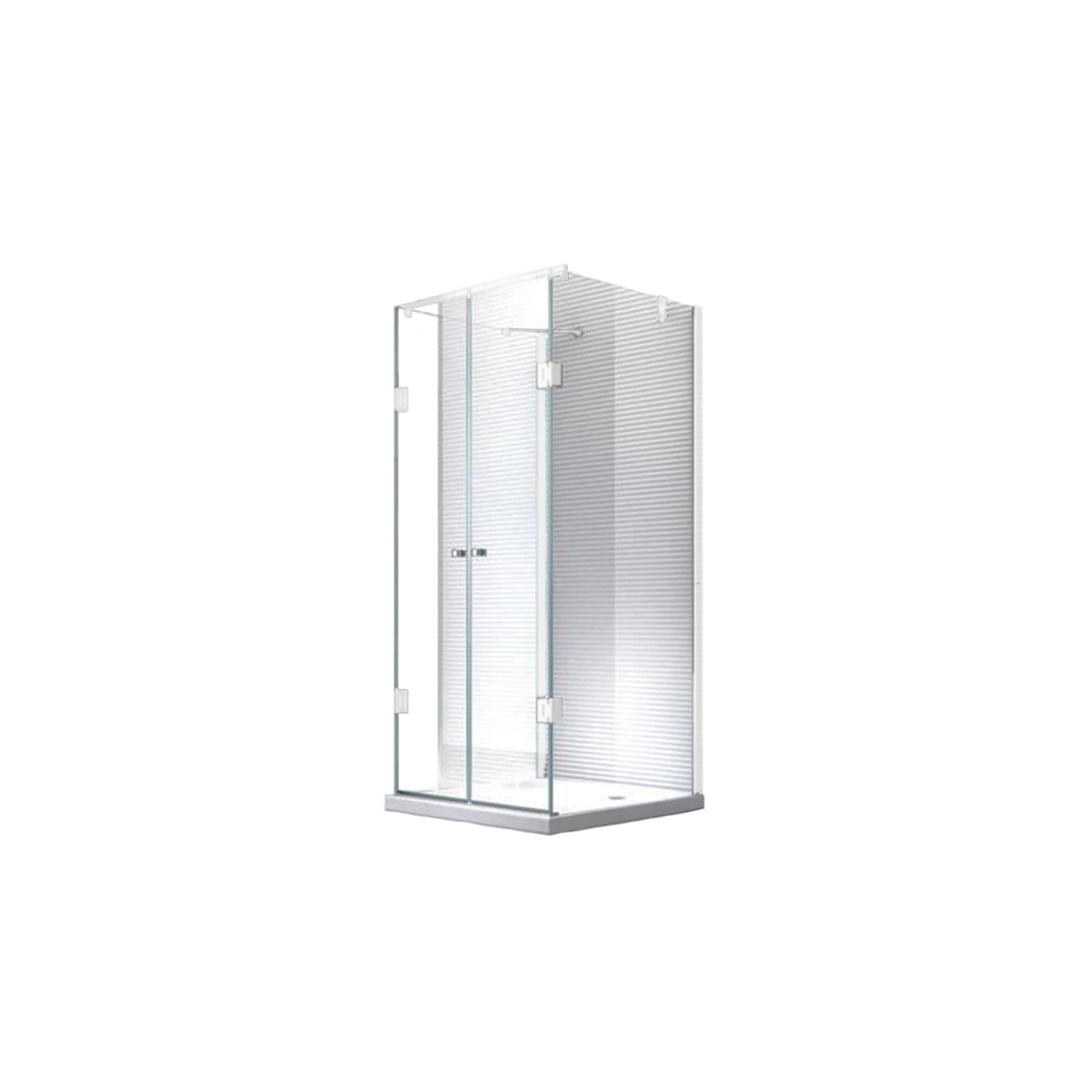 Glaszentrum Hagen 90x80x90x195cm Ares U-Duschkabine Weiß