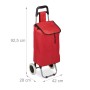 Relaxdays Einkaufstrolley Polyester Rot Klappbar 92,5 x 42 x 28 cm 1,4 kg_4