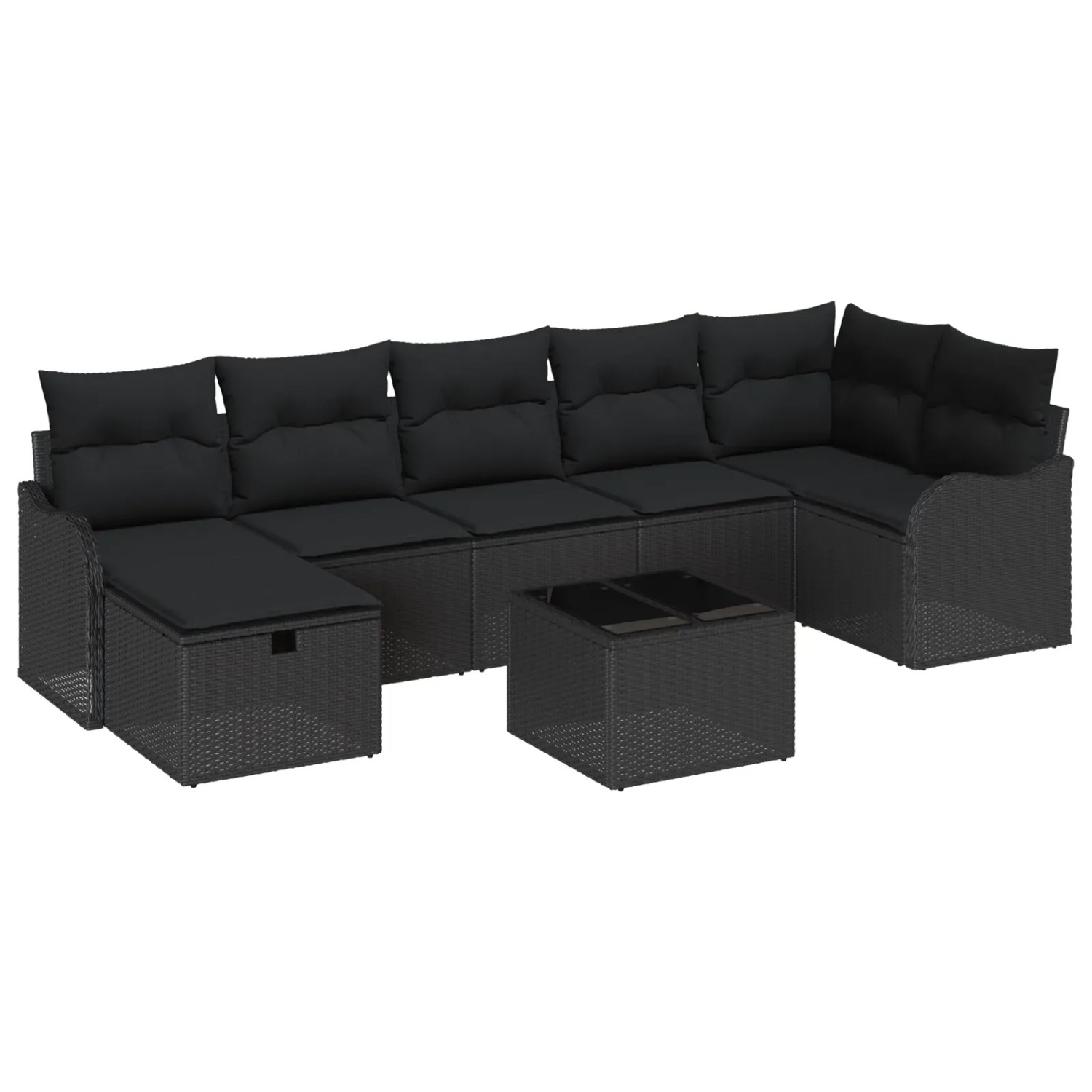 vidaXL Garten-Sofa-Set mit Kissen 8-Tlg Schwarz Poly Rattan 3360344 günstig online kaufen