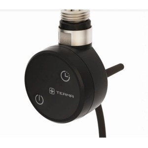 Schwarze anapont Heizpatrone 300W für Badheizkörper mit WiFi und Bluetooth Steuerung.