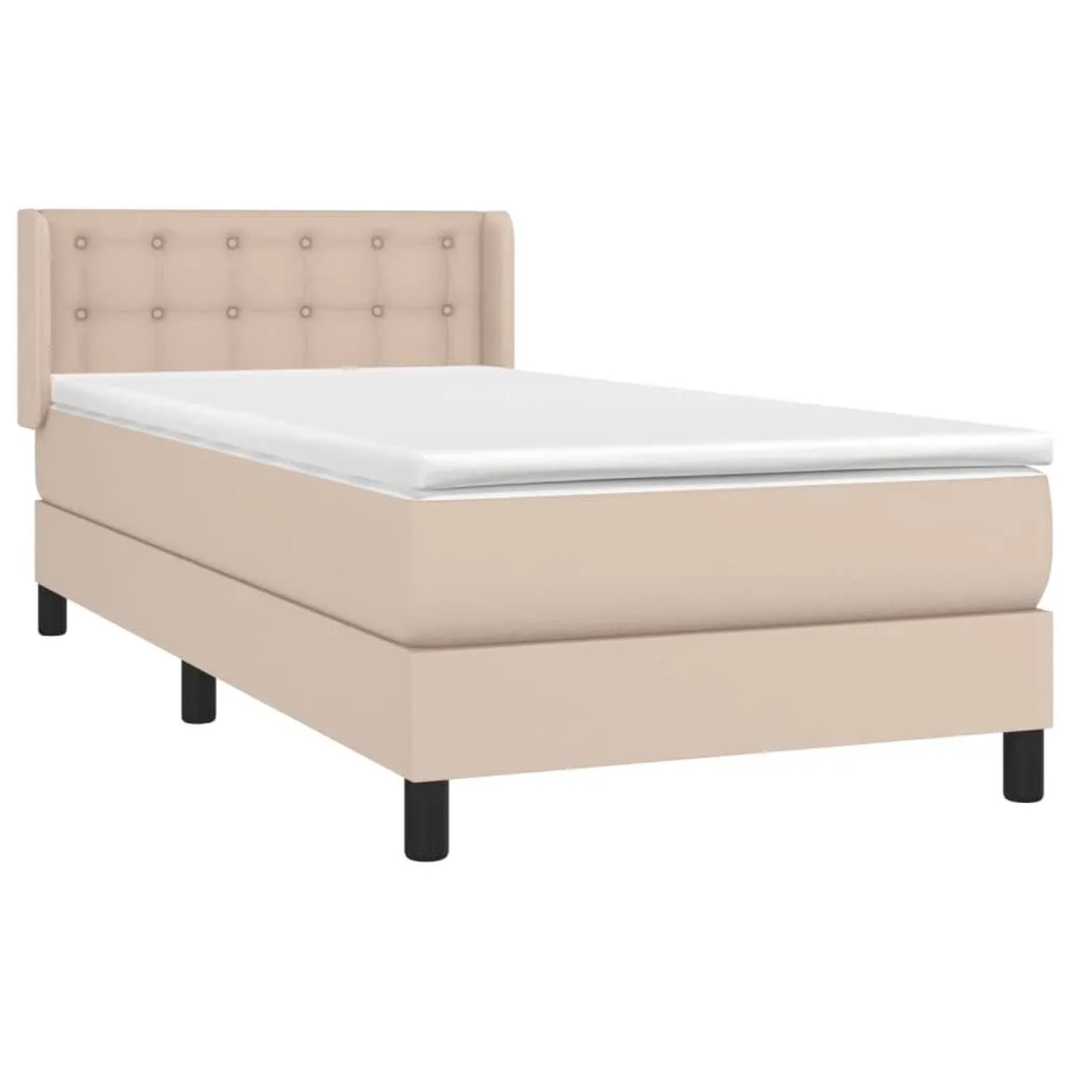 vidaXL Boxspringbett Matratze Cappuccino-Braun 100x200cm Kunstleder 3130768