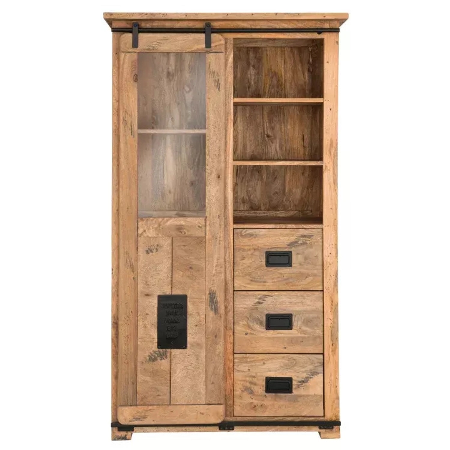 GarWoh Vitrine Florenz Mango Vintage Ca. 100 X 45 X 175 Cm günstig online kaufen